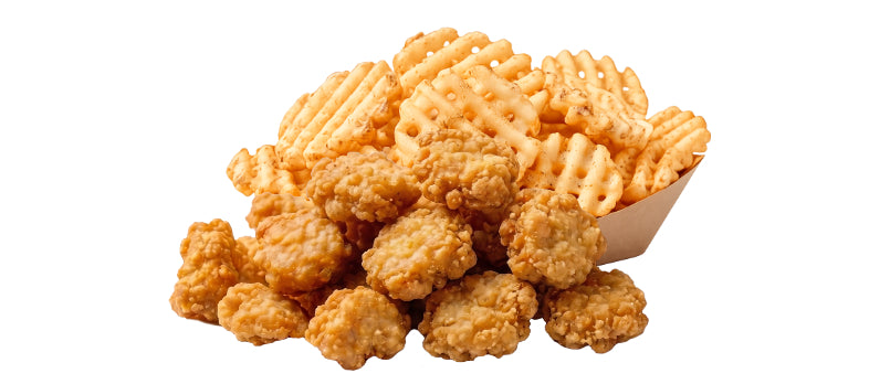Chicken Nuggets With Waffle Fries