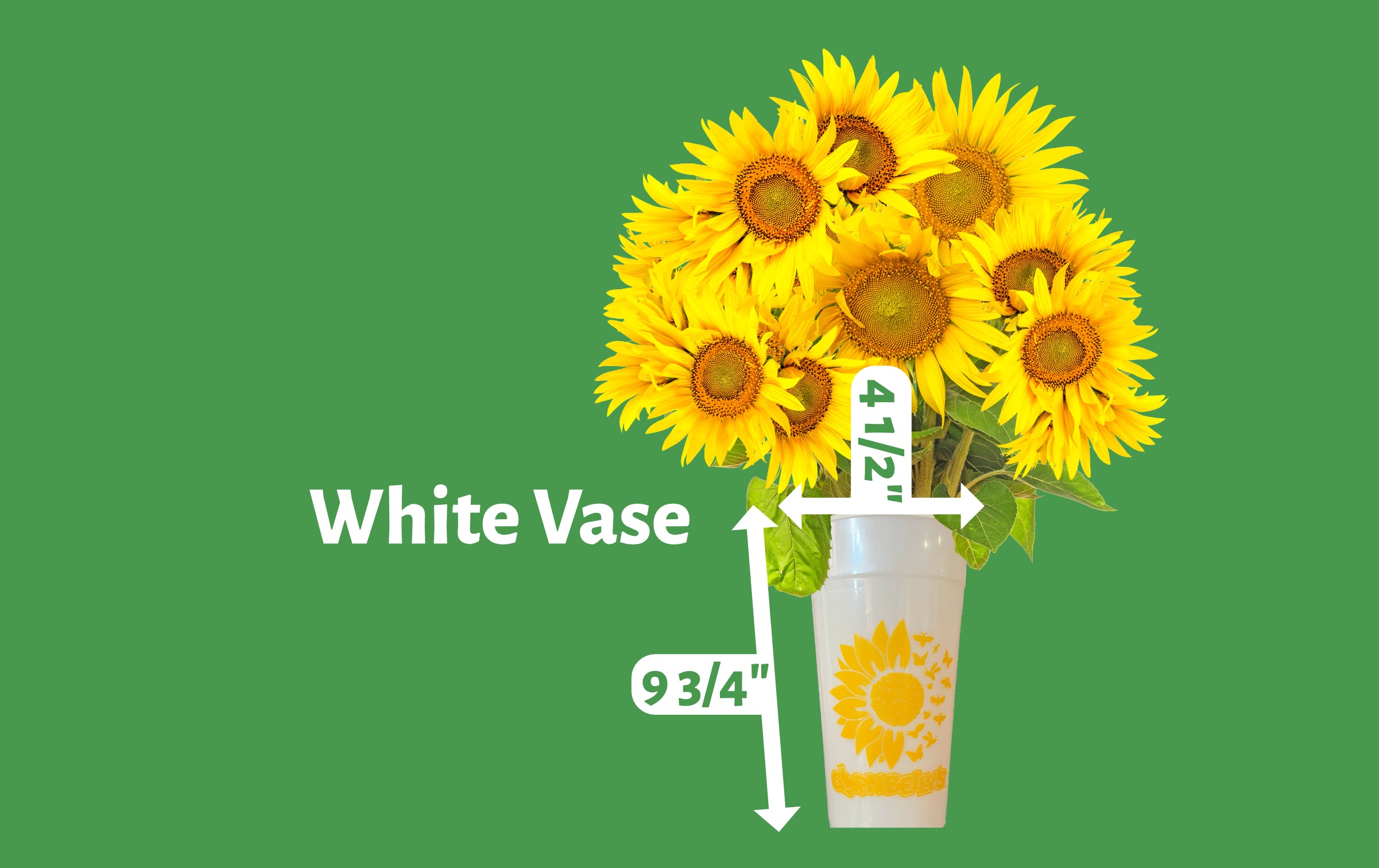 Sunflower Floral in Vase Flower Color: White