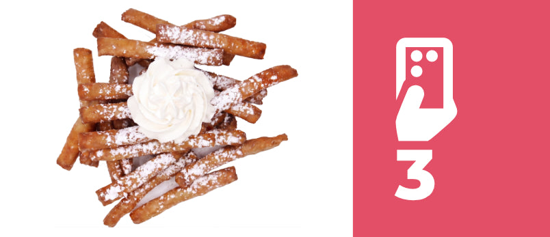 Powdered Sugar Funnel Cake Fries | 3 Punches