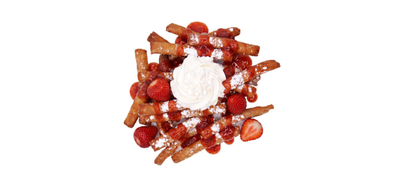 Strawberries and Cream Funnel Cake Fries